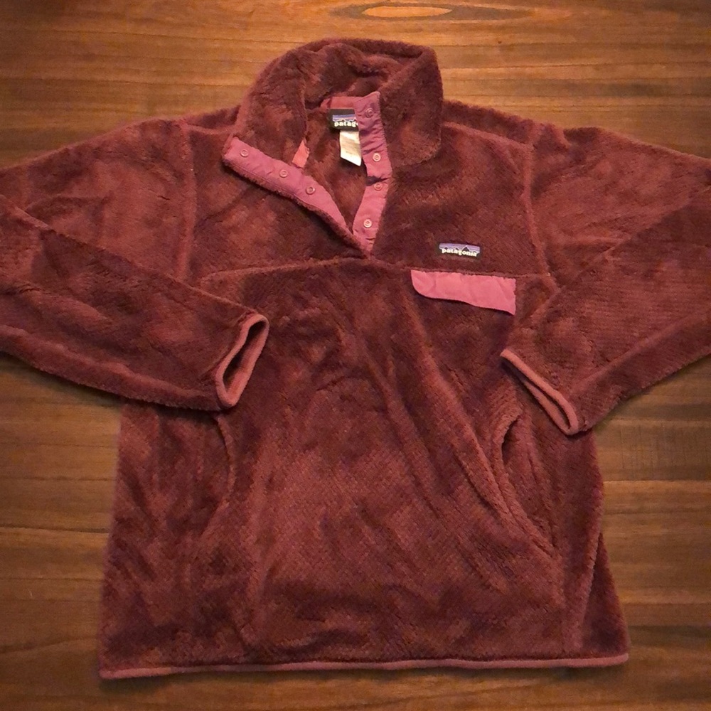 Patagonia Snap T Fleece, Maroon Wmns Small